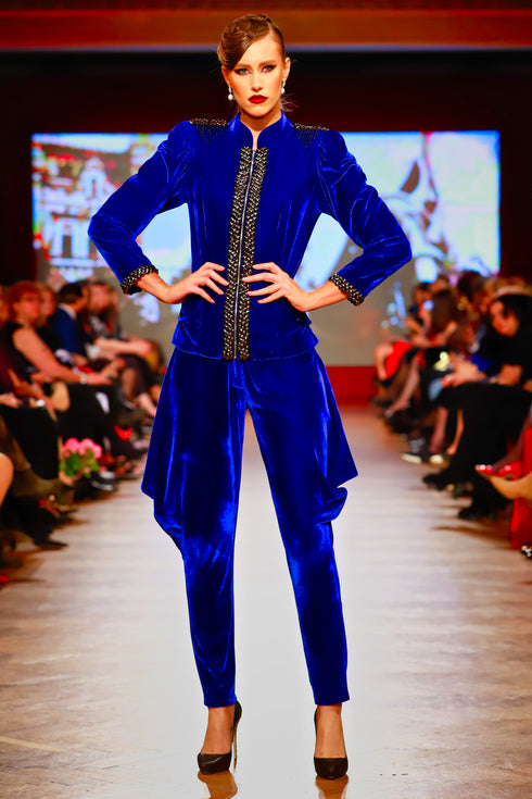 Sacou catifea albastra RM-73